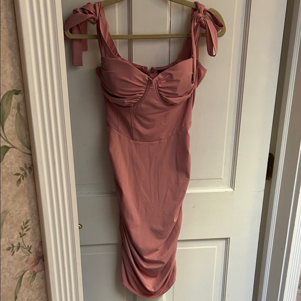 Windsor Mauve Tie-Shoulder Midi Dress